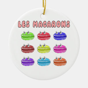 Les Macarons Cute Tecknad Julgransprydnad Keramik