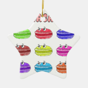 Les Macarons Cute Tecknad Julgransprydnad Keramik