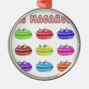 Les Macarons Cute Tecknad Julgransprydnad Metall
