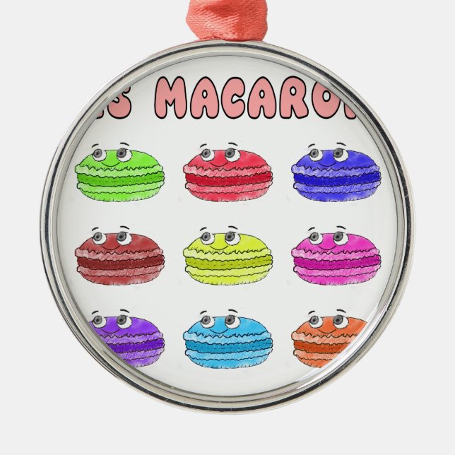 Les Macarons Cute Tecknad Julgransprydnad Metall (Framsidan)