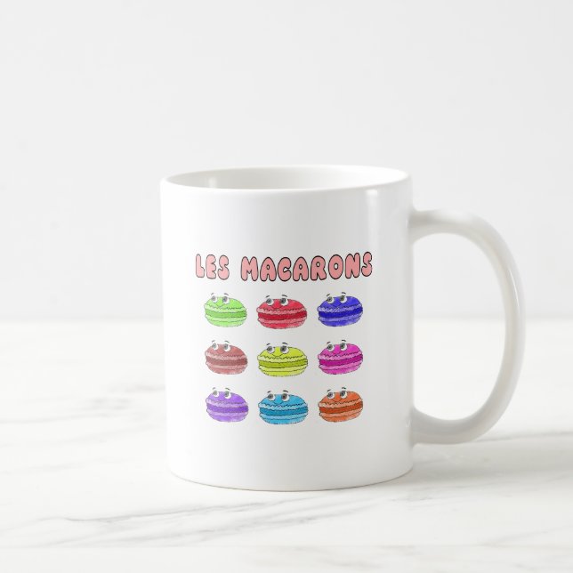 Les Macarons Cute Tecknad Kaffemugg (Höger)