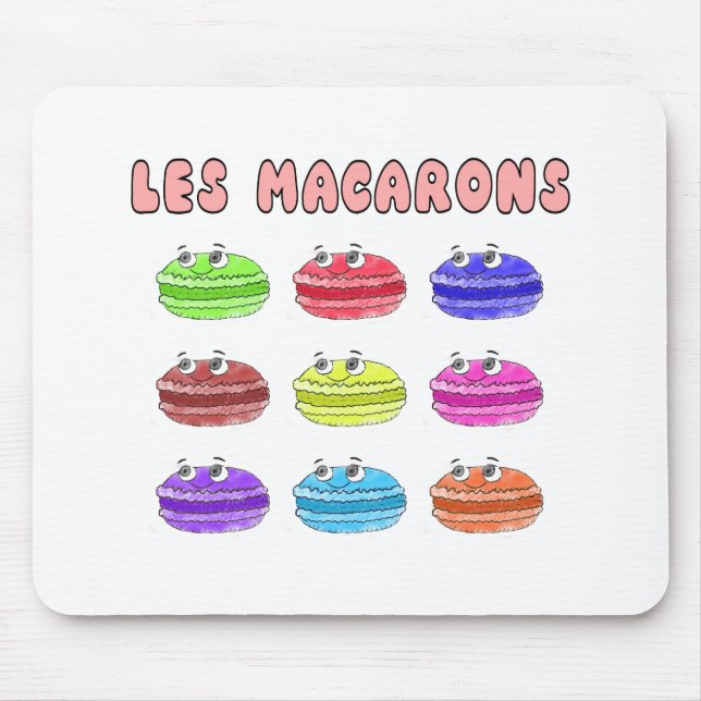 Les Macarons Cute Tecknad Musmatta (Framsidan)