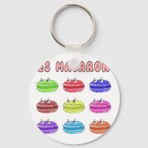 Les Macarons Cute Tecknad Nyckelring