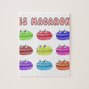 Les Macarons Cute Tecknad Pussel