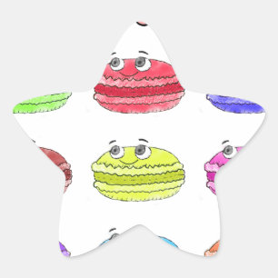 Les Macarons Cute Tecknad Stjärnformat Klistermärke