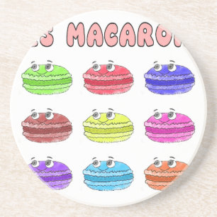 Les Macarons Cute Tecknad Underlägg Sandsten