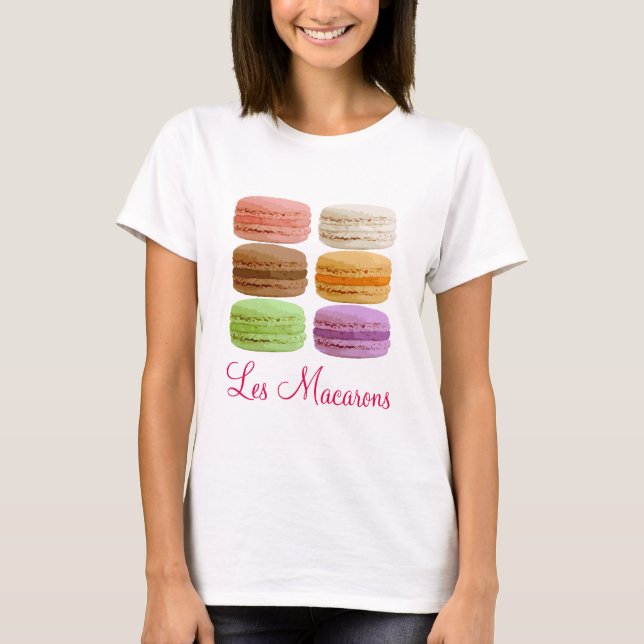 Les Macarons - pasteller av färgad T-shirt (Framsida)