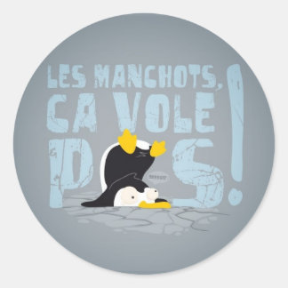 Les manchots runt klistermärke