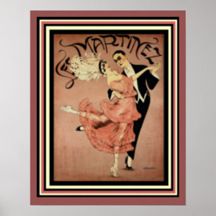 Les Martinez Art Deco Travel Poster 16 x 20