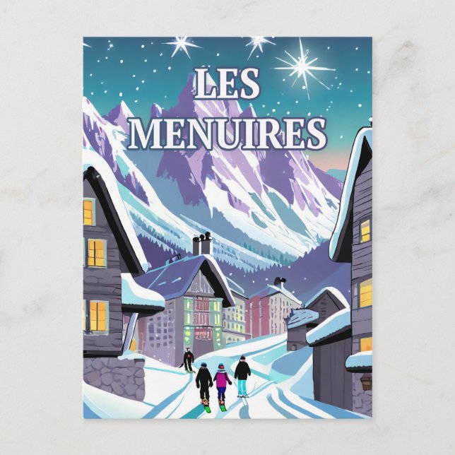 Les Menuires : Éclat d'hiver dans les Alpes Vykort (Framsida)