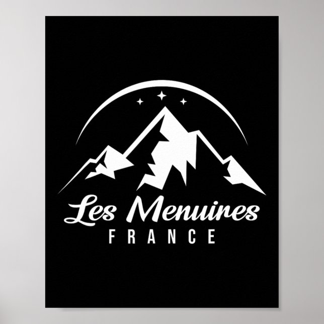 Les Menuires Frankrike Ski Resort Skiing Snowboard Poster (Framsidan)