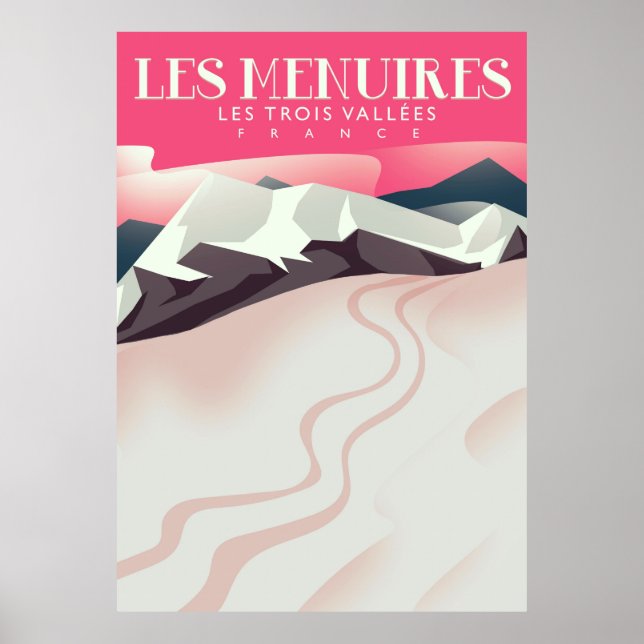 Les Menuires, Les Trois Vallées, Frankrike vintage Poster (Framsidan)