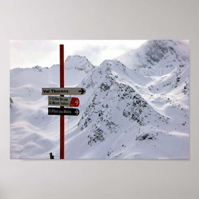 Les Menuires Three Valleys Fransk Alperna Frankrik Poster (Framsidan)