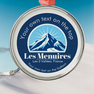 Les Menuires trois Vallées Frankrike ski medal Julgransprydnad Metall