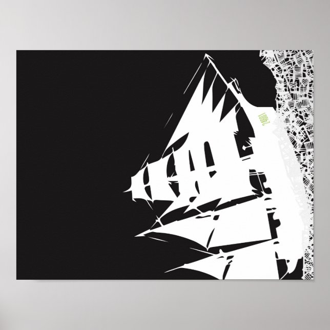 Les Mis Frakt Silhouette Poster (Framsidan)