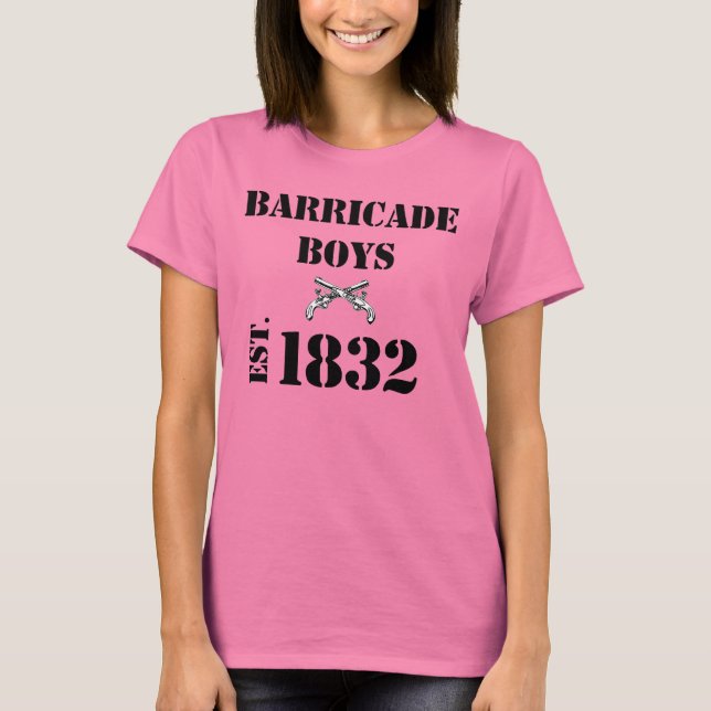Les Misérables Kärlek: Barricade Boys Shirt (kvinn T Shirt (Framsida)