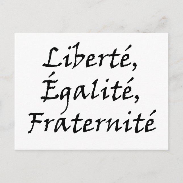Les Misérables Kärlek: Liberté, Égalité, Fraternit Vykort (Framsida)