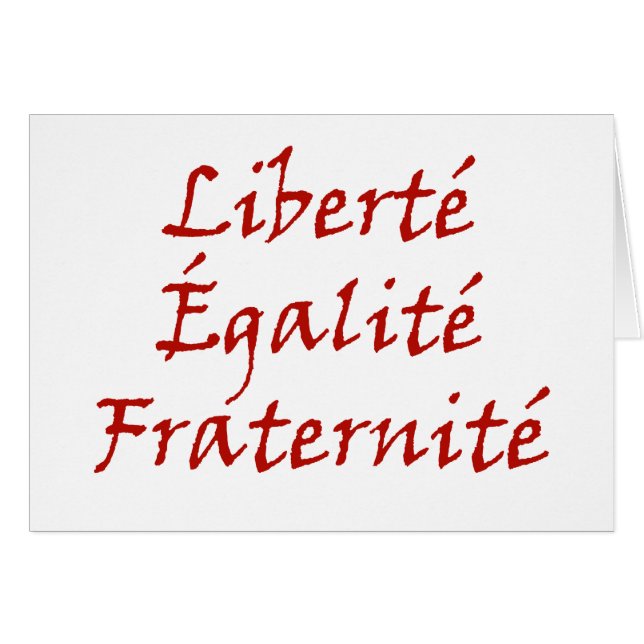 Les Misérables kärlek: Liberté Égalité, Fraternité Hälsningskort (Framsidan Horizontal)