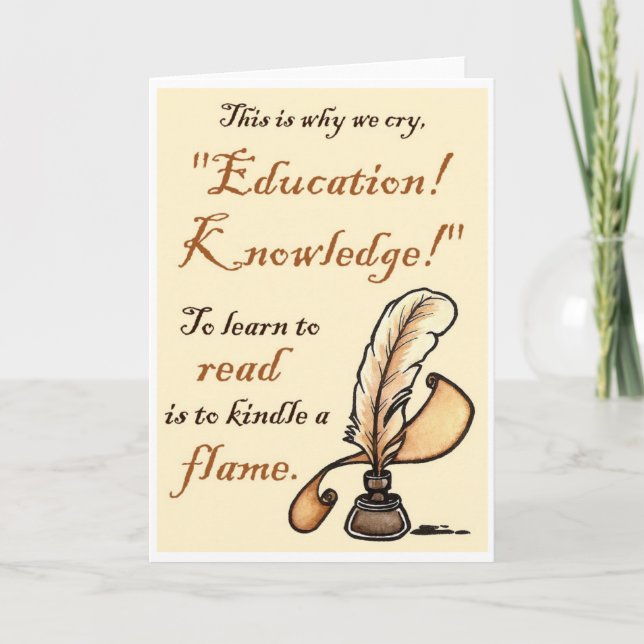 Les Misérables kärlek: Utbildningskunskap noterar Kort (Framsida)