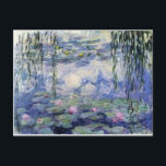 Les Nympheas de Claude Monet (Vatten Lilly) Vykort<br><div class="desc">Les Nymphéas sont une série d'environ 250 peintures à l'huile élaborées par Claude Monet (impressionniste français) pendant les 31 dernières années de sa vie. Ces peintures représentent le jardin de fleurs et plêrement le bassin de nénuphars de Monet à Giverny. Beaucoup de travaux ont été peints tandis que l'artiste souffrait...</div>