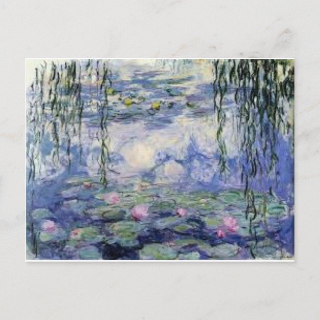 Les Nympheas de Claude Monet (Vatten Lilly) Vykort (Framsida)