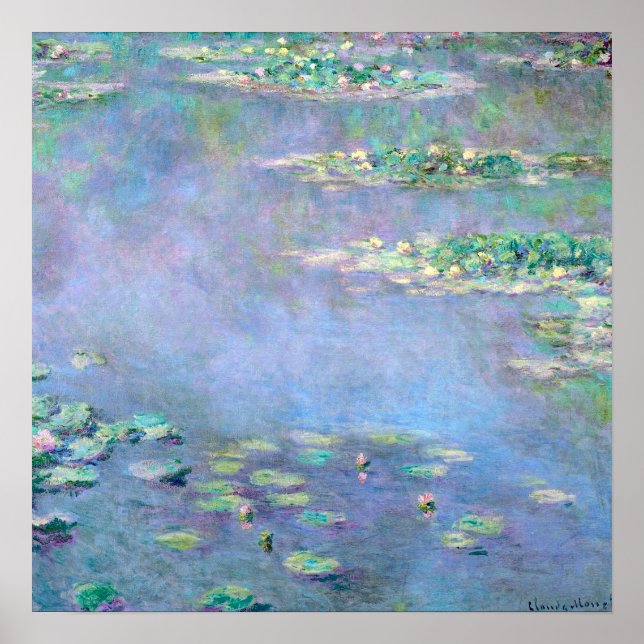 Les Nympheas Vatten Lilies Impressionism Fine Art Poster (Framsidan)