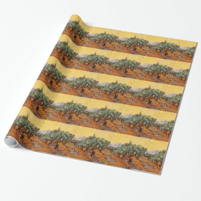 Les oliviers de Vincent Van Gogh (Olives trees) Presentpapper (Utrullad)
