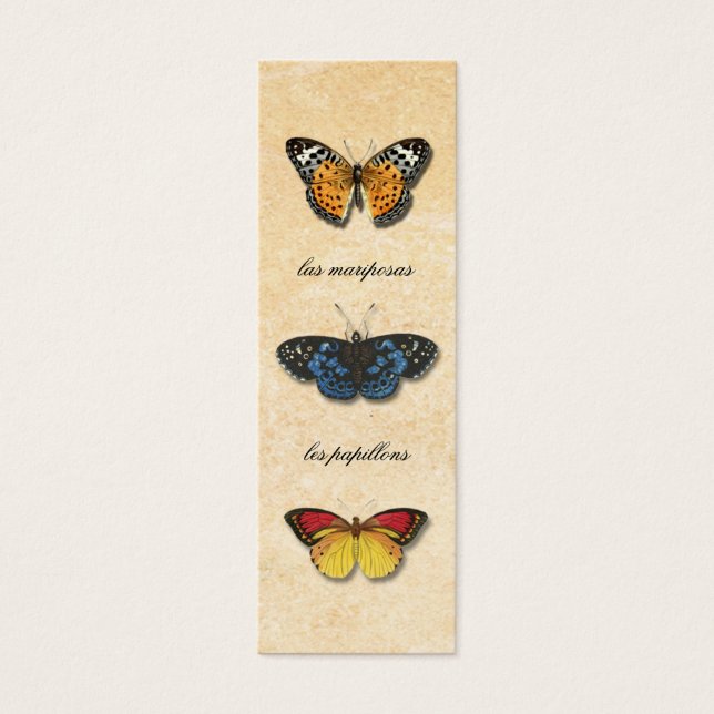 Les Papillons bokmärke Litet Visitkort (Framsidan)