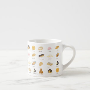 Les Pâtisserie Françaises vattenfärg Espressomugg