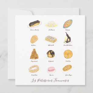 Les Pâtisserie Françaises vattenfärg Kort