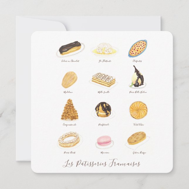 Les Pâtisserie Françaises vattenfärg Kort (Framsida)