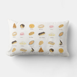 Les Pâtisserie Françaises vattenfärg Lumbarkudde