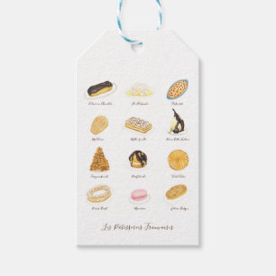 Les Pâtisserie Françaises vattenfärg Presentetikett
