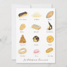 Les Pâtisserie Françaises vattenfärg Tack Kort