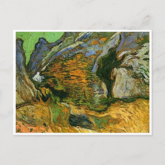 Les Peiroulets Ravine, Vincent van Gogh Vykort (Framsida)