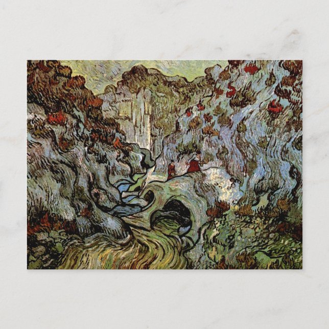 Les Peiroulets Ravine, Vincent van Gogh Vykort (Framsida)
