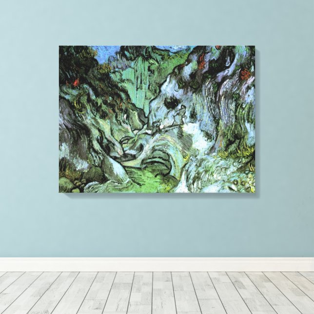 Les Peiroulets-ravinen av Vincent van Gogh Canvastryck (Insitu (trägolv))