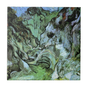 Les Peiroulets-ravinen av Vincent van Gogh Kakelplatta