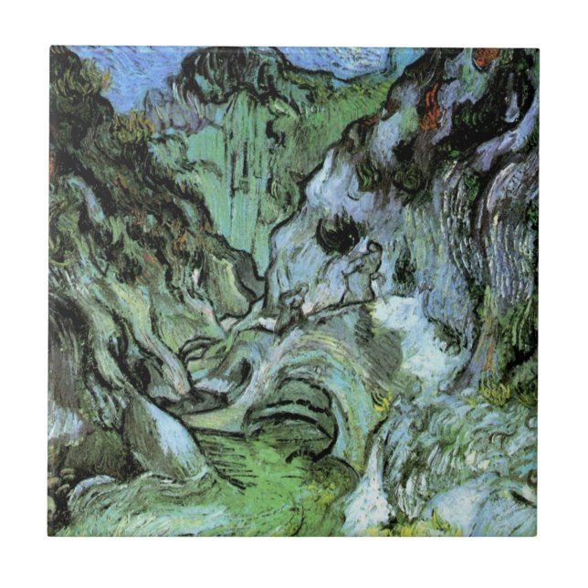 Les Peiroulets-ravinen av Vincent van Gogh Kakelplatta (Framsidan)