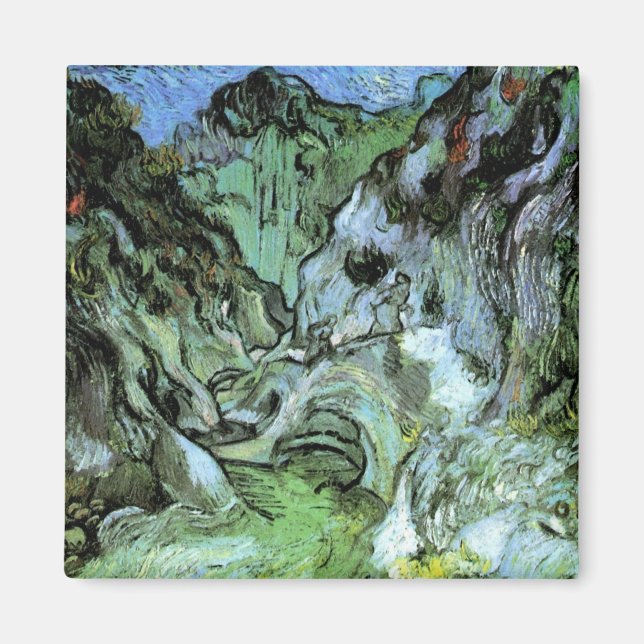 Les Peiroulets-ravinen av Vincent van Gogh Magnet (Framsidan)