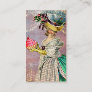 Les Petits GateauxMarie Antoinette muffin & fågel Visitkort