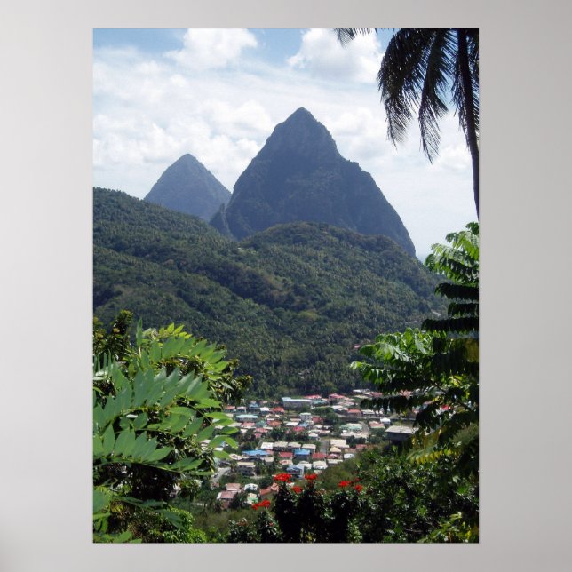 Les Pitons, Saint Lucia Poster (Framsidan)