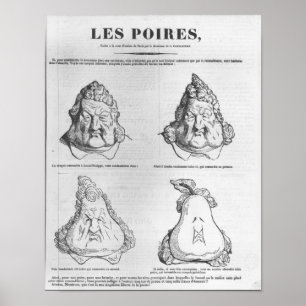 Les Poires, karikatyr av Kung Louis-Philippe Poster