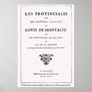 Les Provinciales av Blaise Pascal Poster