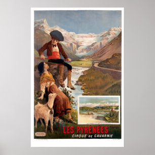 Les Pyrénées, Gavarnies Vintage Tourism Travel Poster
