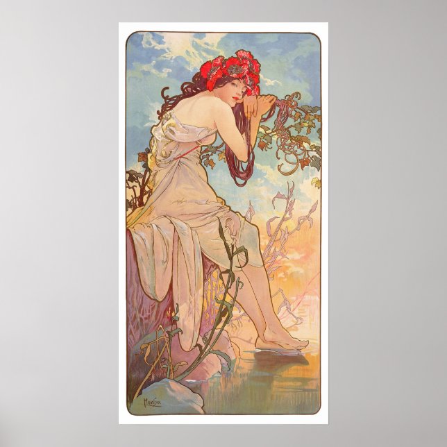 Les Saisons Lete - 1896 - Alphonse Mucha Poster (Framsidan)