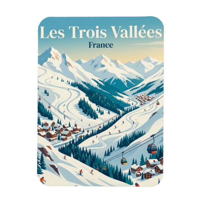 Les Trois Vallées Frankrike Magnet (Vertikal)
