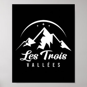 Les Trois Vallées Frankrike Ski Resort Skiing Snow Poster