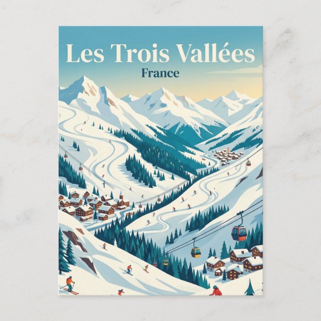 Les Trois Vallées Frankrike Vykort (Framsida)
