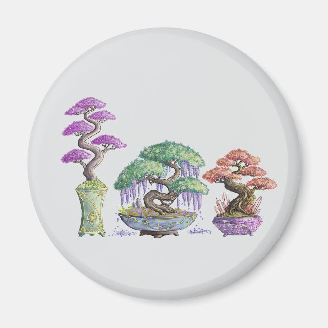 Les trois vases bonzaïs couleurs. magnet (Framsidan)